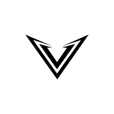 Beyaz arka planda V harfi logo tasarımı. V harflerinin baş harfleri logo konsepti. V harfi tasarımı. 