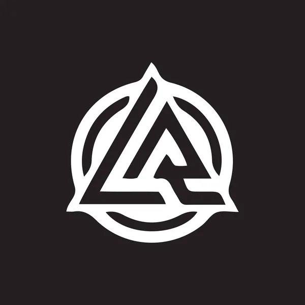 Harf Logo Tasarımı Siyah Arkaplan Üzerinde Yaratıcı Harflerin Baş Harfleri — Stok Vektör