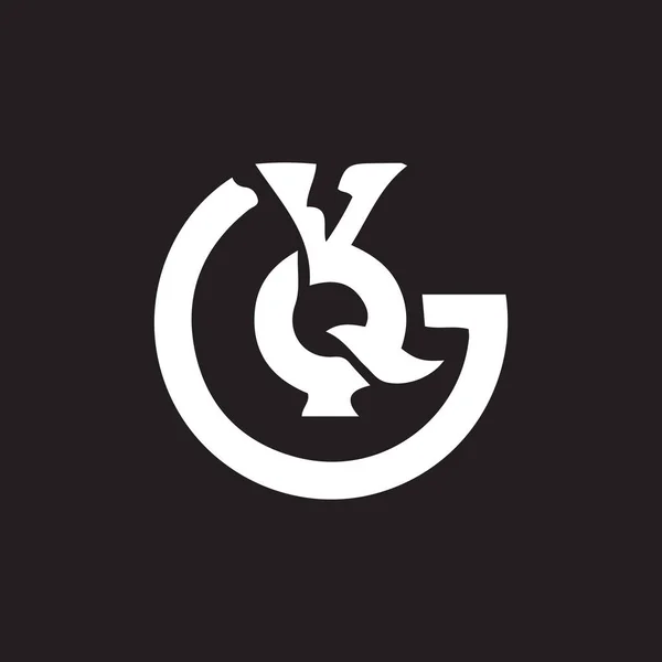 Yqg 디자인 Black Background Lyqg Creative Initials Letter Logo Concept — 스톡 벡터