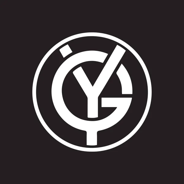 Σχεδιασμός Λογότυπου Γράμματα Yqg Μαύρο Φόντο Έννοια Λογοτύπου Δημιουργικά Αρχικά — Διανυσματικό Αρχείο