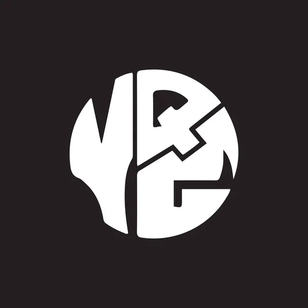 Siyah Arkaplan Üzerine Yqg Harf Logosu Tasarımı Lyqg Yaratıcı Harflerin — Stok Vektör