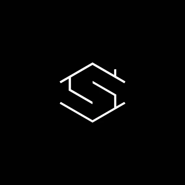黒を基調としたS字ロゴデザイン S創造的なイニシャルの手紙のロゴコンセプト S字のデザイン — ストックベクタ