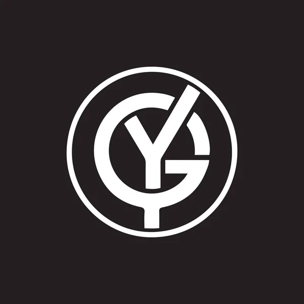 Yqg Design Písmen Černém Pozadí Lyqg Kreativní Iniciály Písmena Koncepce — Stockový vektor