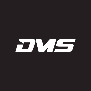 Siyah arkaplan üzerine DMS mektup logosu tasarımı. DMS yaratıcı harflerin baş harfleri logo kavramı. DMS harf tasarımı.. 