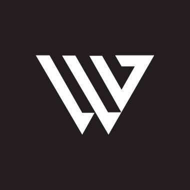 Siyah arkaplan üzerine WD harf logosu tasarımı. WD yaratıcı harflerin baş harfleri logo kavramı. WD harf tasarımı.. 