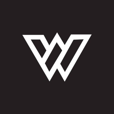Siyah arkaplan üzerine WD harf logosu tasarımı. WD yaratıcı harflerin baş harfleri logo kavramı. WD harf tasarımı.. 