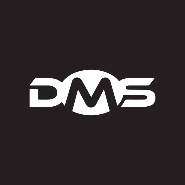 Dms Brief Logo Design Auf Schwarzem Hintergrund Dms Kreative Initialen — Stockvektor