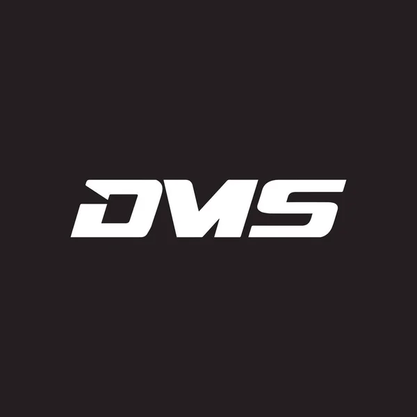 Dms Lettre Logo Design Sur Fond Noir Dms Initiales Créatives — Image vectorielle