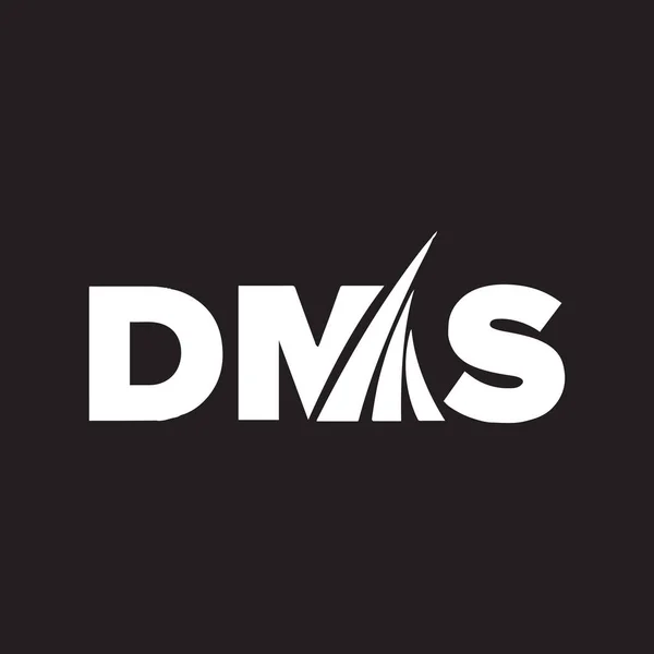 Σχεδιασμός Λογότυπου Επιστολής Dms Μαύρο Φόντο Dms Δημιουργική Αρχικά Επιστολή — Διανυσματικό Αρχείο