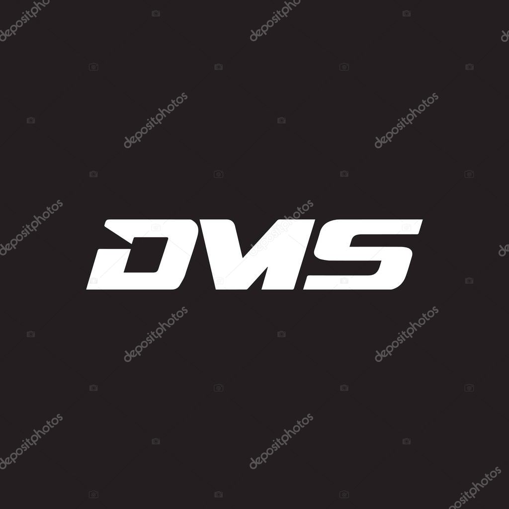DMS letter logo design on black background.DMS creative initials letter logo concept.DMS letter design.