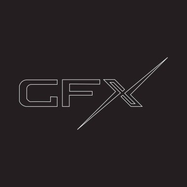 Siyah arkaplan üzerine GFX harf logosu tasarımı. GFX yaratıcı harf logosu kavramı. GFX harf tasarımı.. 