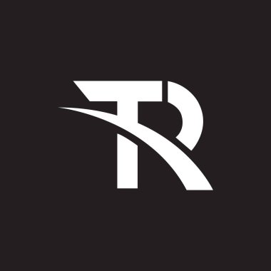 Siyah arkaplan üzerine TR harf logosu tasarımı. TR yaratıcı harflerin baş harfleri logo kavramı. TR harf tasarımı.. 