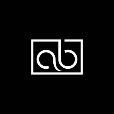 Siyah arka planda AB harfli logo tasarımı. AB yaratıcı harflerin baş harfleri logo konsepti. AB harfi tasarımı. 