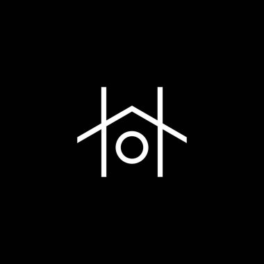 Siyah arka planda OH harf logosu tasarımı. Yaratıcı harflerin baş harfleri logo kavramı. Oh harf tasarımı. 