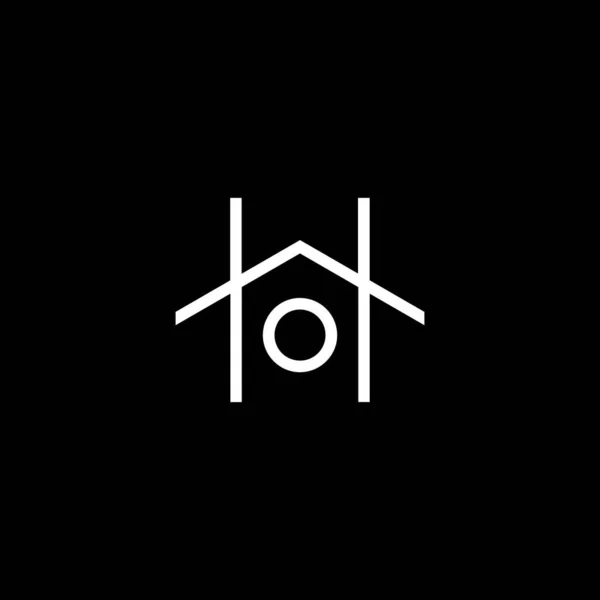 ブラックを基調としたOh文字のロゴデザイン 創造的なイニシャルの手紙のロゴの概念 ああ手紙のデザイン — ストックベクタ