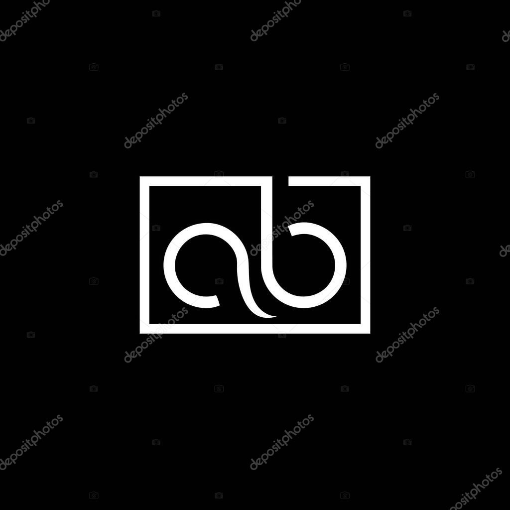 AB letter logo design on black background. AB creative initials letter logo concept. AB letter design.