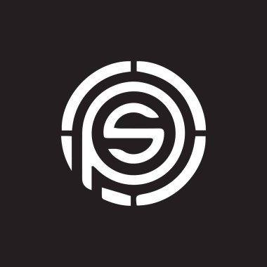 SPO harfi logo tasarımı siyah arkaplan üzerinde. PO yaratıcı harflerin baş harfleri logo kavramı. PO harf tasarımı. 