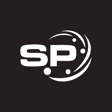 SPO harfi logo tasarımı siyah arkaplan üzerinde. PO yaratıcı harflerin baş harfleri logo kavramı. PO harf tasarımı. 