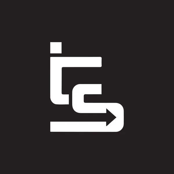 Designu Písmen Písmen Černém Pozadí Ics Kreativní Iniciály Písmena Logo — Stockový vektor