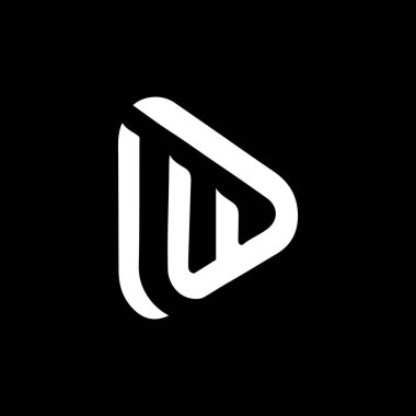 D harfi logo tasarımı siyah arka planda. D harfinin baş harfleri logo konsepti. D harfi tasarımı. 