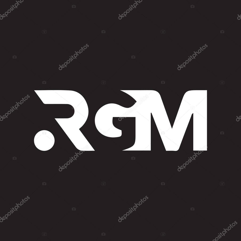 RGM letter logo design on black background.RGM creative initials letter logo concept.RGM letter design.