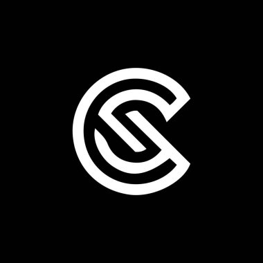 Siyah arka planda CSS harf logosu tasarımı. CSS yaratıcı harfler logosu konsepti. CSS harf tasarımı. 