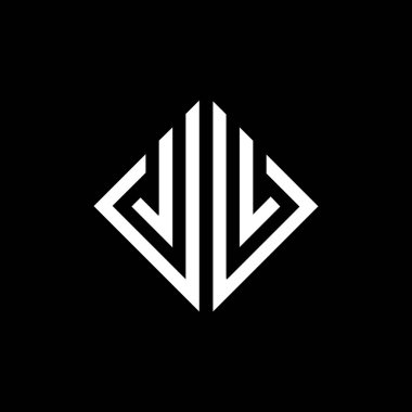 Siyah arka planda JL harf logosu tasarımı. JL yaratıcı harf logosu konsepti. JL harf tasarımı. 