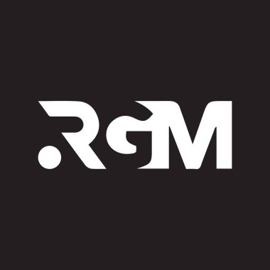 Siyah arkaplan üzerine RGM harf logosu tasarımı. RGM yaratıcı harflerin baş harfleri logo kavramı. RGM harf tasarımı.. 