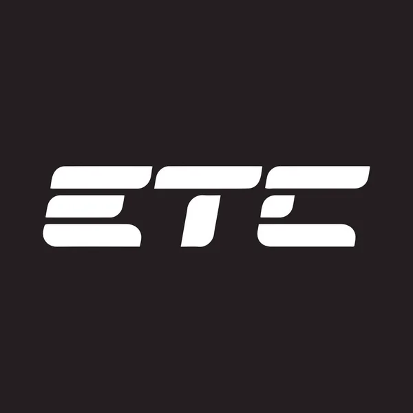 Etc Letter Logo Design Black Background Etc Creative Initials Letter — Stock Vector