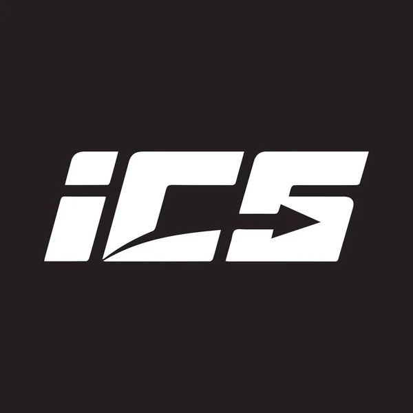 Ics Letter Logo Design Black Background Ics Creative Initials Letter — Stock Vector