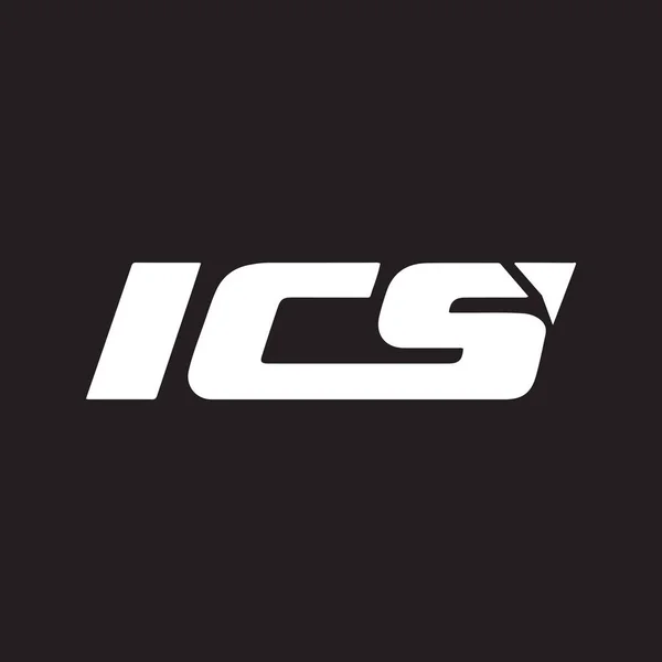 Ics Brev Logotyp Design Svart Bakgrund Ics Kreativa Initialer Brev — Stock vektor