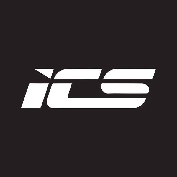 Ics Brev Logotyp Design Svart Bakgrund Ics Kreativa Initialer Brev — Stock vektor