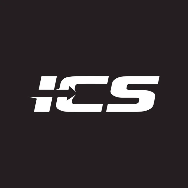 Ics Brev Logotyp Design Svart Bakgrund Ics Kreativa Initialer Brev — Stock vektor