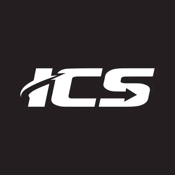 Ics Brev Logotyp Design Svart Bakgrund Ics Kreativa Initialer Brev — Stock vektor