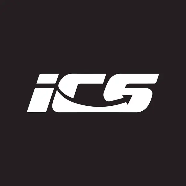 Ics Brev Logotyp Design Svart Bakgrund Ics Kreativa Initialer Brev — Stock vektor