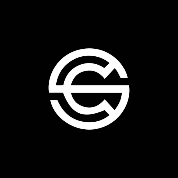 Дизайн Логотипа Css Черном Фоне Креативные Инициалы Css Буквенная Концепция — стоковый вектор