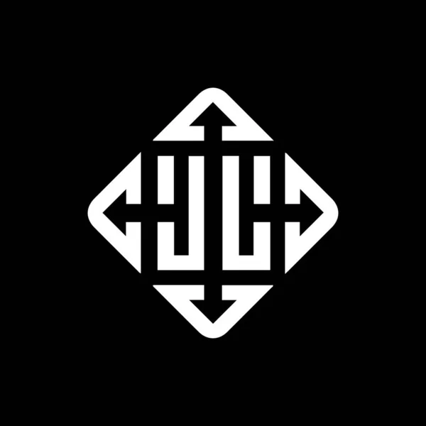 Diseño Del Logotipo Letra Sobre Fondo Negro Iniciales Creativas Letra — Archivo Imágenes Vectoriales