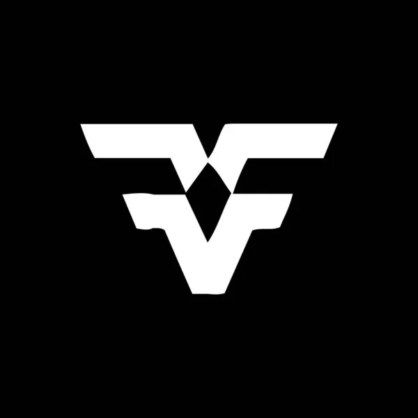 黑色背景上的V字母标识设计 V创意首字母标识概念 V字母设计 — 图库矢量图片