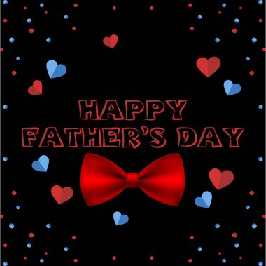 Babalar Günü tebrik kartı, satış vektörü. Erkek gömleği ve mavi kravatlı metin, taç ve bıyıklı