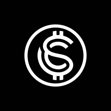 Siyah arka planda S harfi logo tasarımı. Yaratıcı harflerin baş harfleri logo konsepti. S harfi tasarımı. 