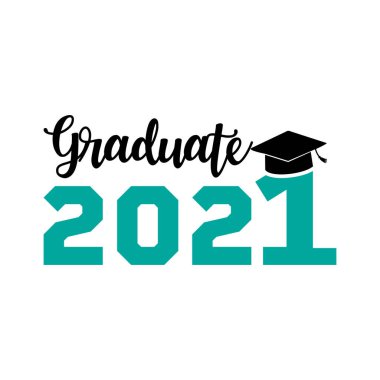 Tebrikler vektör konsepti. 2021 mezuniyet töreni davetiyesi, parti, lise ya da üniversite yıllığı tasarımı sınıfı..