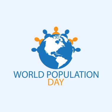 Dünya nüfus gününün vektör illüstrasyonu, afişi veya posteri. 