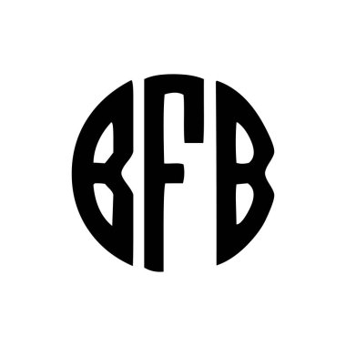 Siyah arka planda BFB harfi logo tasarımı. BFB yaratıcı harflerin baş harfleri logo kavramı. BFB harf tasarımı. 