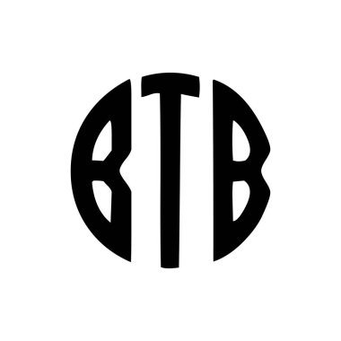Siyah arka planda BTB harfi logo tasarımı. BTB yaratıcı harflerin baş harfleri logo kavramı. BTB harf tasarımı. 