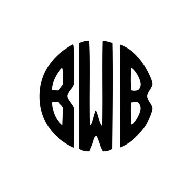 Siyah arka planda BWB harfi logo tasarımı. BWB yaratıcı harflerin baş harfleri logo kavramı. BWB harf tasarımı. 