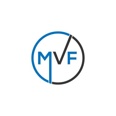 Siyah arka planda MVF harf logosu tasarımı. MVF yaratıcı harf logosu konsepti. MVF harf tasarımı. 