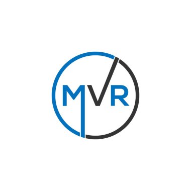 Siyah arka planda MVR harf logosu tasarımı. MVR yaratıcı harflerin baş harfleri logo kavramı. MVR harf tasarımı. 