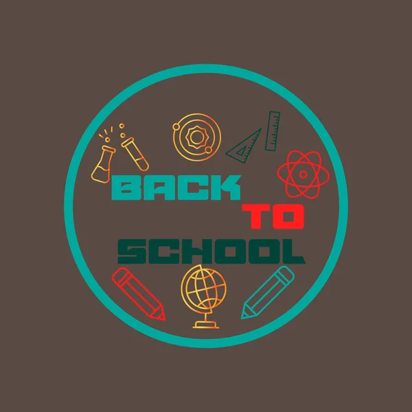 Tillbaka Till Skolan Med Skolföremål Och Element Vektor Banner Design — Stock vektor