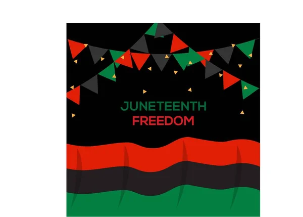 Juneteenth Benim Bağımsızlık Günüm Haziran 1865 Banner Flag Tasarımı Vektör — Stok Vektör