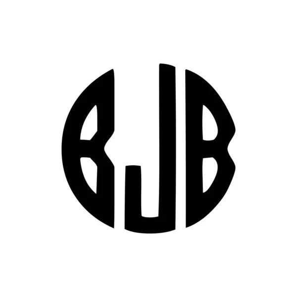 黒の背景にBjbの文字のロゴデザイン Bjbクリエイティブイニシャルレターロゴコンセプト Bjb手紙デザイン — ストックベクタ